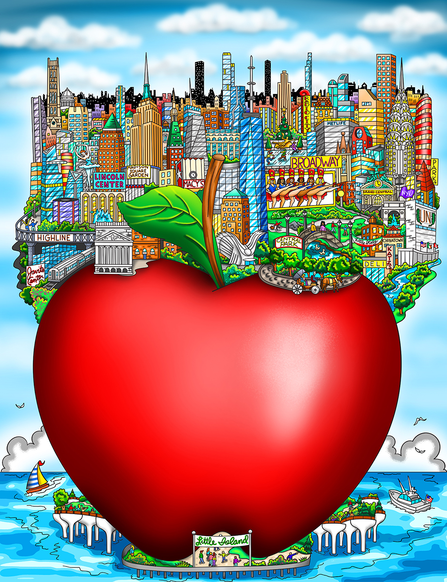 Charles Fazzino Big Apple... Little Island (DX)