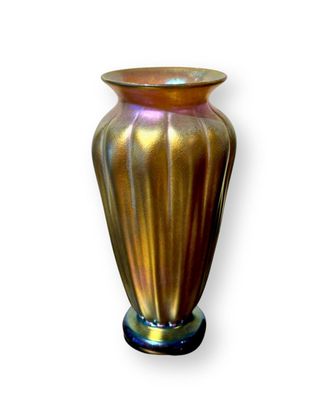 Donald Carlson Gold Luster Fluted Vase